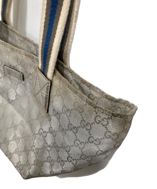 GUCCI（グッチ）GUCCI (グッチ) GGキャンバスハンドバッグ シルバーの古着・服飾アイテム