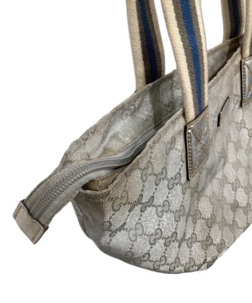 GUCCI（グッチ）GUCCI (グッチ) GGキャンバスハンドバッグ シルバーの古着・服飾アイテム