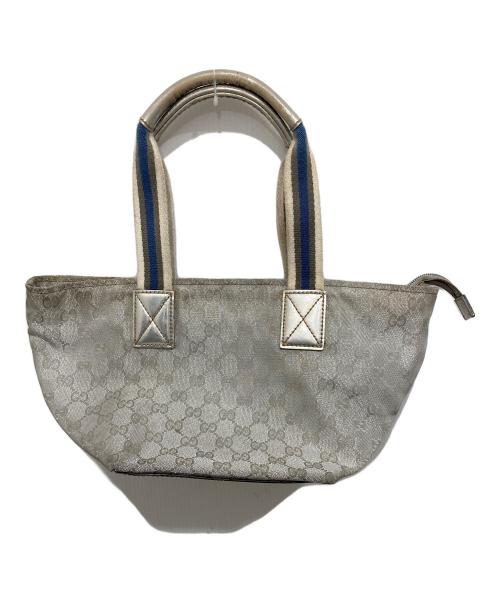 GUCCI（グッチ）GUCCI (グッチ) GGキャンバスハンドバッグ シルバーの古着・服飾アイテム