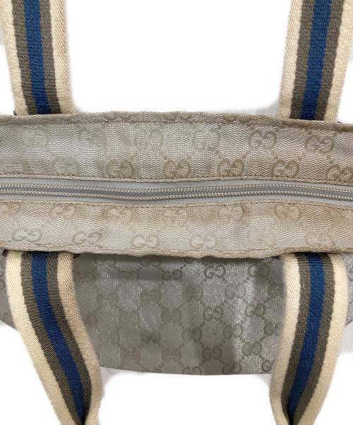 GUCCI（グッチ）GUCCI (グッチ) GGキャンバスハンドバッグ シルバーの古着・服飾アイテム