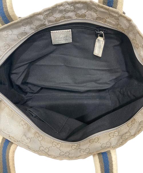 GUCCI（グッチ）GUCCI (グッチ) GGキャンバスハンドバッグ シルバーの古着・服飾アイテム