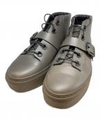 foot the coacherフットザコーチャー）の古着「ダブルレースミドルカットシューズ」｜ダークグレー