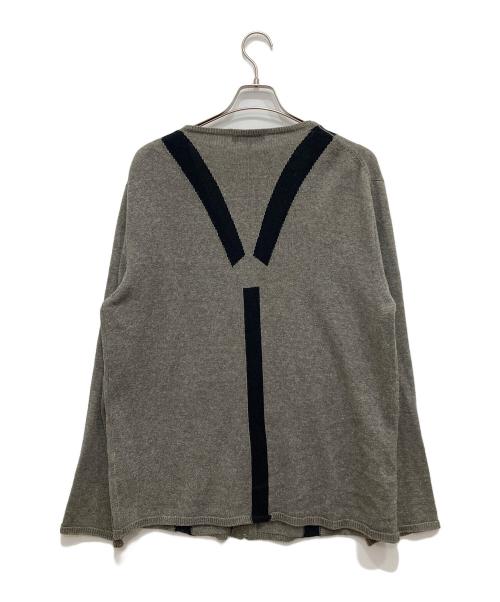 YOHJI YAMAMOTO（ヨウジヤマモト）YOHJI YAMAMOTO (ヨウジヤマモト) サスペンダー柄カーディガン グレー サイズ:3の古着・服飾アイテム