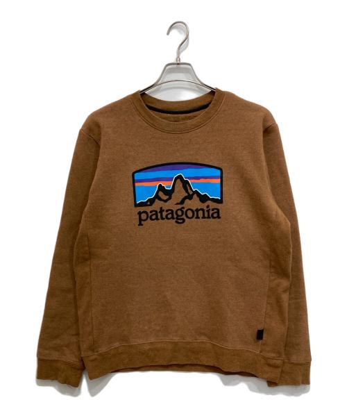 Patagonia（パタゴニア）Patagonia (パタゴニア) ロゴプリントスウェット ブラウン サイズ:Mの古着・服飾アイテム