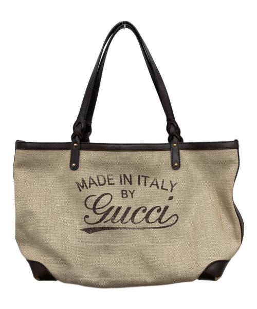 GUCCI（グッチ）GUCCI (グッチ) クラフトトートバッグ ベージュの古着・服飾アイテム