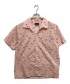 Dry Bonesドライボーンズ）の古着「S/S Print Open Shirt "FLYING BAT"」｜ピンク