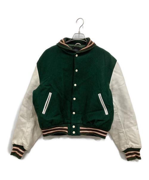 Golden Bear（ゴールデンベア）Golden Bear (ゴールデンベア) 80～90'sレザー切替スタジャン グリーン サイズ:XLの古着・服飾アイテム