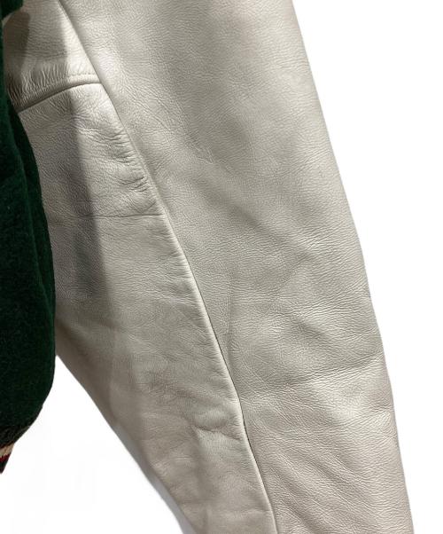 Golden Bear（ゴールデンベア）Golden Bear (ゴールデンベア) 80～90'sレザー切替スタジャン グリーン サイズ:XLの古着・服飾アイテム