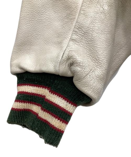 Golden Bear（ゴールデンベア）Golden Bear (ゴールデンベア) 80～90'sレザー切替スタジャン グリーン サイズ:XLの古着・服飾アイテム