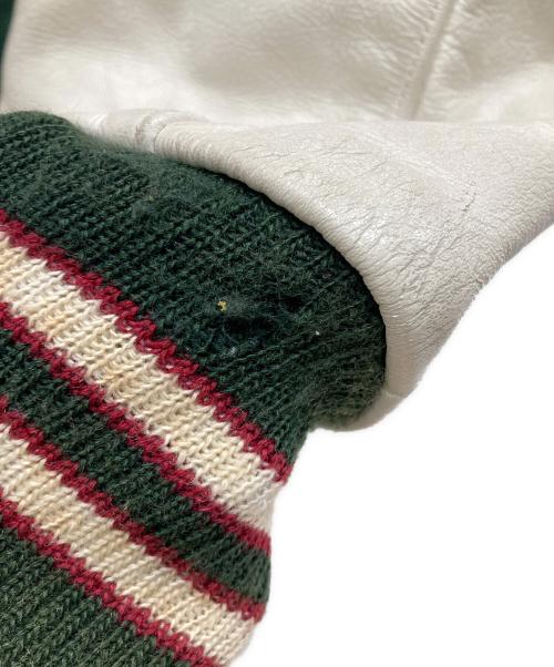 Golden Bear（ゴールデンベア）Golden Bear (ゴールデンベア) 80～90'sレザー切替スタジャン グリーン サイズ:XLの古着・服飾アイテム