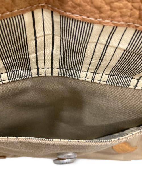 PAUL SMITH（ポールスミス）PAUL SMITH (ポールスミス) キャンバス×レザーショルダーバッグ ベージュの古着・服飾アイテム