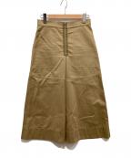 DRAWERドゥロワー）の古着「台形スカート」｜ベージュ