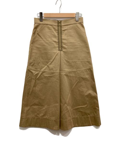 DRAWER（ドゥロワー）Drawer (ドゥロワー) 台形スカート ベージュ サイズ:36の古着・服飾アイテム