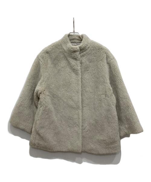 UNITED ARROWS TOKYO（ユナイテッドアローズトウキョウ）UNITED ARROWS TOKYO (ユナイテッドアローズトウキョウ) フェイクファー ミドル コート アイボリー サイズ:38の古着・服飾アイテム