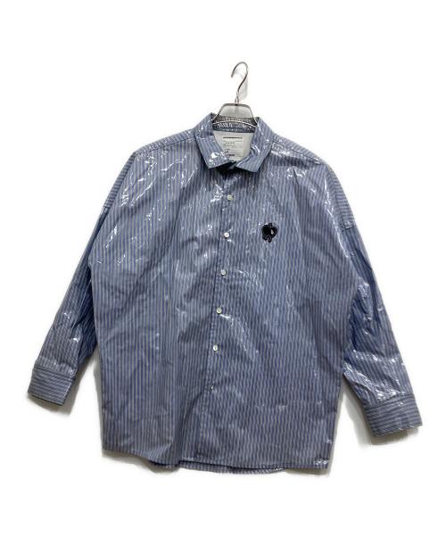SHAREEF（シャリーフ）SHAREEF (シャリーフ) LAMINATE STRIPE L/S SHIRTS ブルー サイズ:1の古着・服飾アイテム