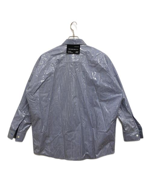 SHAREEF（シャリーフ）SHAREEF (シャリーフ) LAMINATE STRIPE L/S SHIRTS ブルー サイズ:1の古着・服飾アイテム