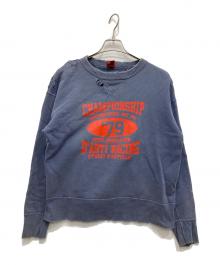 STUDIO D'ARTISAN（ステュディオダルチザン）の古着「両Vガゼットダメージスウェット」｜ブルー