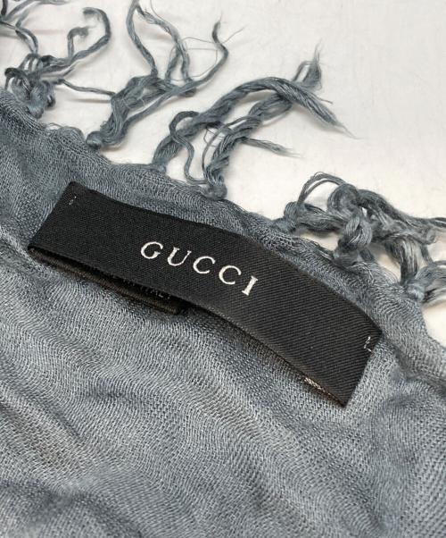 GUCCI（グッチ）GUCCI (グッチ) シルク混ストール グレーの古着・服飾アイテム