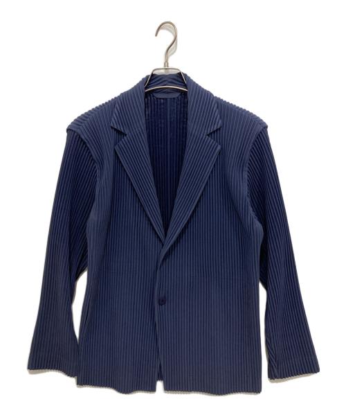 HOMME PLISSE ISSEY MIYAKE（オム プリッセ イッセイ ミヤケ）HOMME PLISSE ISSEY MIYAKE (オム プリッセ イッセイ ミヤケ) TAILORED PLEATS プリーツ テーラードジャケット ブルー サイズ:2の古着・服飾アイテム