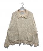 GIDEALジディール）の古着「clash lamé tweed knit cardigan」｜アイボリー