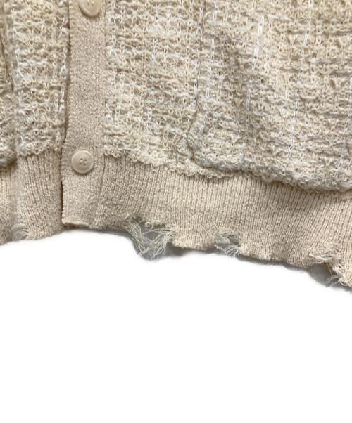 GIDEAL（ジディール）GIDEAL (ジディール) clash lamé tweed knit cardigan アイボリー サイズ:3の古着・服飾アイテム