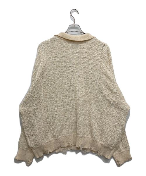 GIDEAL（ジディール）GIDEAL (ジディール) clash lamé tweed knit cardigan アイボリー サイズ:3の古着・服飾アイテム