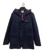 LACOSTE LIVEラコステライブ）の古着「ロゴ刺繍ダッフルコート」｜ネイビー