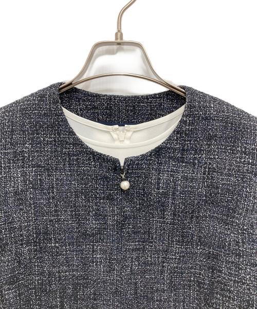 Rene（ルネ）Rene (ルネ) ツイードジャケット＆ワンピースセット ホワイト×ネイビー サイズ:38の古着・服飾アイテム