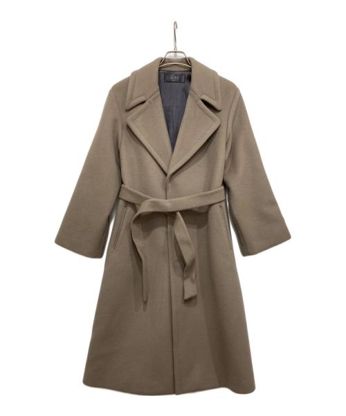 CITY（シティ）CITY (シティ) SUPER140S WOOL オーバーローブコート ベージュの古着・服飾アイテム