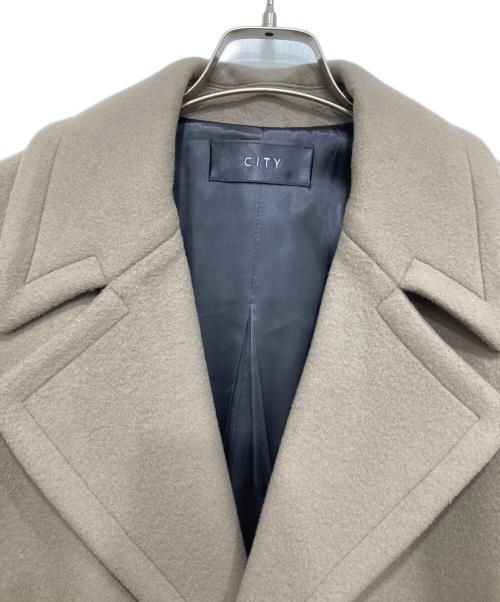 CITY（シティ）CITY (シティ) SUPER140S WOOL オーバーローブコート ベージュの古着・服飾アイテム
