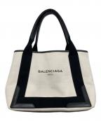 BALENCIAGAバレンシアガ）の古着「ネイビーカバスSキャンバストートバッグ」｜ベージュ
