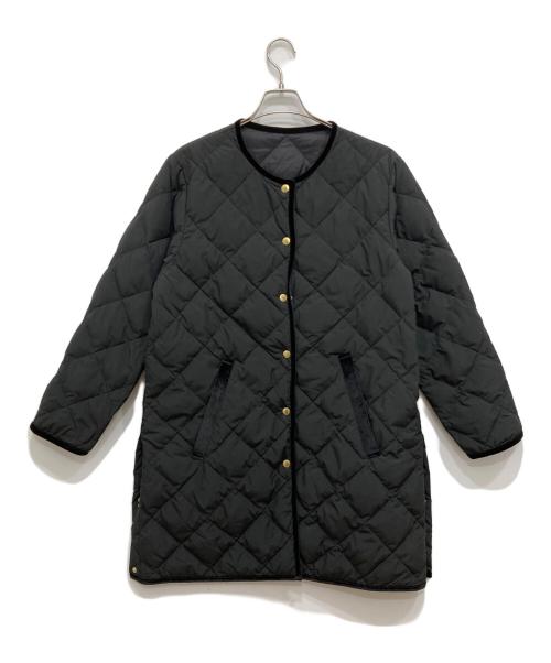TAION（タイオン）TAION (タイオン) NOLLEY'S (ノーリーズ) ノーカラーダイヤキルトダウンコート ブラック サイズ:Fの古着・服飾アイテム
