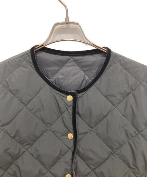 TAION（タイオン）TAION (タイオン) NOLLEY'S (ノーリーズ) ノーカラーダイヤキルトダウンコート ブラック サイズ:Fの古着・服飾アイテム