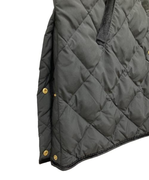 TAION（タイオン）TAION (タイオン) NOLLEY'S (ノーリーズ) ノーカラーダイヤキルトダウンコート ブラック サイズ:Fの古着・服飾アイテム