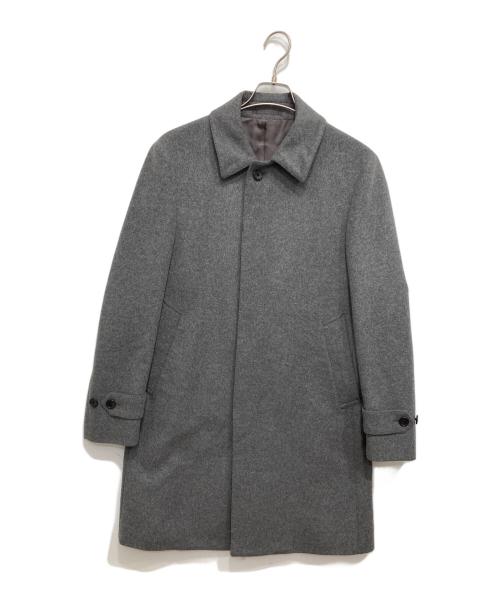 J.PRESS（ジェイプレス）J.PRESS (ジェイプレス) カシミヤブレンドウールステンカラーコート グレー サイズ:Mの古着・服飾アイテム