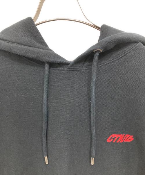 HERON PRESTON（ヘロンプレストン）HERON PRESTON (ヘロンプレストン) リブロゴプルオーバーパーカー ブラック サイズ:Mの古着・服飾アイテム