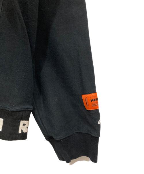 HERON PRESTON（ヘロンプレストン）HERON PRESTON (ヘロンプレストン) リブロゴプルオーバーパーカー ブラック サイズ:Mの古着・服飾アイテム