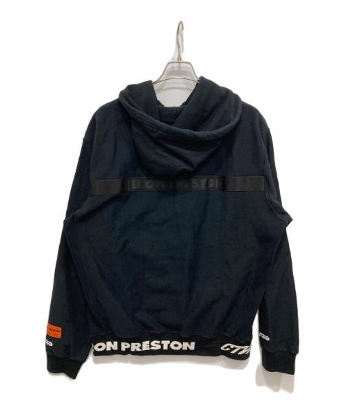 HERON PRESTON（ヘロンプレストン）HERON PRESTON (ヘロンプレストン) リブロゴプルオーバーパーカー ブラック サイズ:Mの古着・服飾アイテム