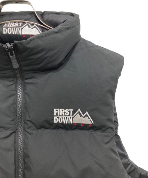 FIRST DOWN（ファーストダウン）FIRST DOWN (ファーストダウン) BUBBLE DOWN VEST MICROFT ブラック サイズ:Lの古着・服飾アイテム