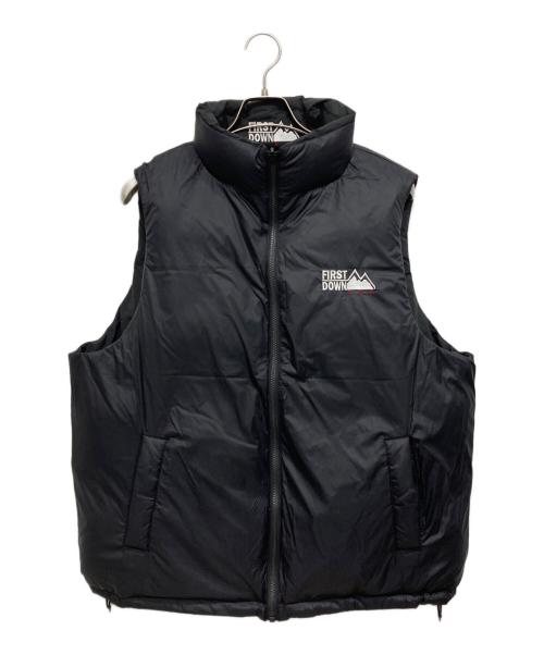 FIRST DOWN（ファーストダウン）FIRST DOWN (ファーストダウン) BUBBLE DOWN VEST MICROFT ブラック サイズ:Lの古着・服飾アイテム