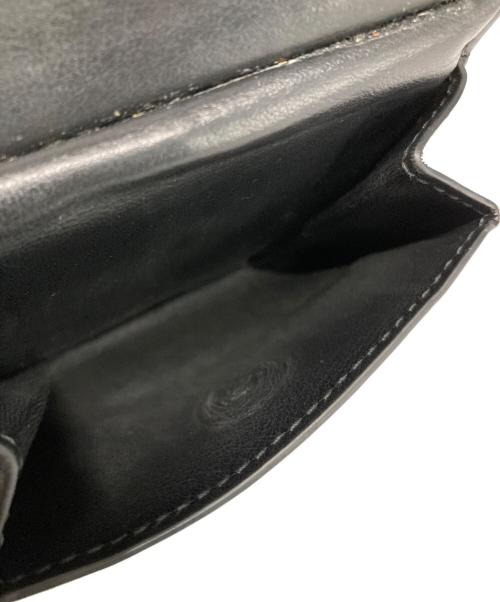 BOTTEGA VENETA（ボッテガベネタ）BOTTEGA VENETA (ボッテガベネタ) マキシイントレチャート 2つ折り財布 ブラックの古着・服飾アイテム