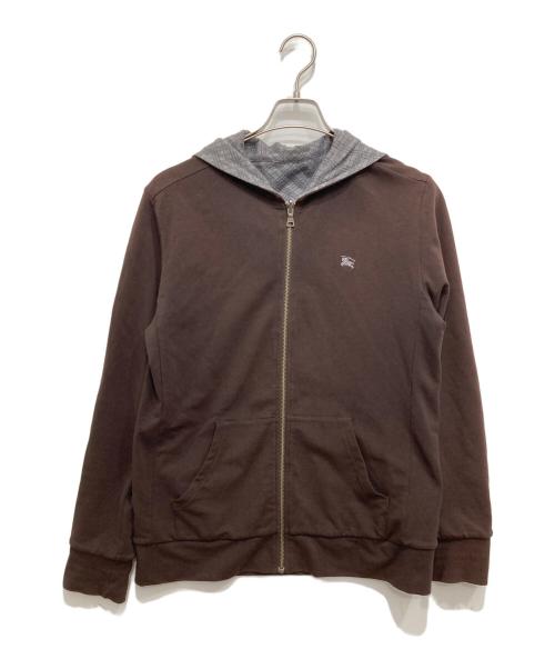 BURBERRY BLACK LABEL（バーバリーブラックレーベル）BURBERRY BLACK LABEL (バーバリーブラックレーベル) リバーシブルジップパーカー ブラウン×グレー サイズ:3の古着・服飾アイテム