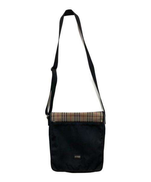 BURBERRY LONDON（バーバリーロンドン）BURBERRY LONDON (バーバリーロンドン) ノヴァチェックショルダーバッグ ブラック×ベージュの古着・服飾アイテム