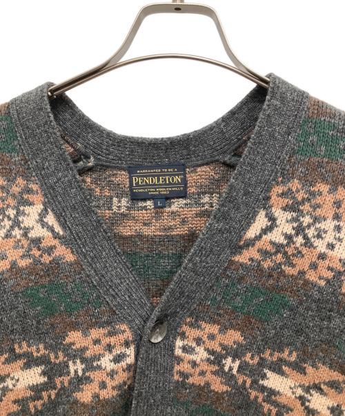 PENDLETON（ペンドルトン）PENDLETON (ペンドルトン) B:MING by BEAMS (ビーミングバイビームス) 別注 ニット Vカーディガン グレー サイズ:Lの古着・服飾アイテム