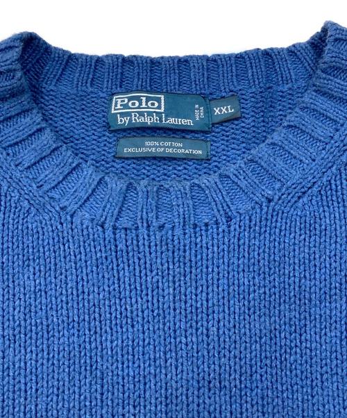 RALPH LAUREN（ラルフローレン）RALPH LAUREN (ラルフローレン) コットンニット ブルー サイズ:XXLの古着・服飾アイテム
