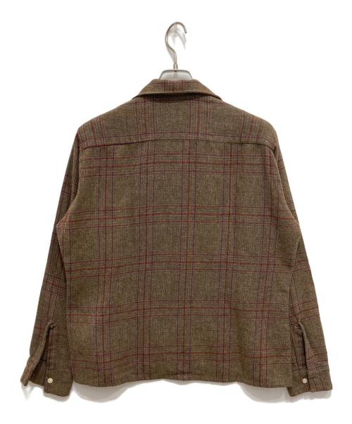 VAN HEUSEN（ヴァンヒューセン/バンヒューゼン）VAN HEUSEN (ヴァンヒューセン/バンヒューゼン) オープンカラーシャツ ブラウン サイズ:Mの古着・服飾アイテム