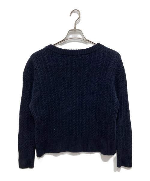 23区（ニジュウサンク）23区 (ニジュウサンク) 金ボタン ケーブルニット ネイビー サイズ:44の古着・服飾アイテム
