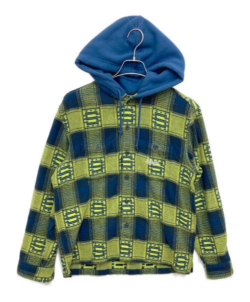 SUPREME（シュプリーム）SUPREME (シュプリーム) Hooded Shadow Plaid Shirt ブルー×イエロー サイズ:Sの古着・服飾アイテム