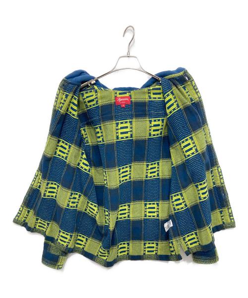 SUPREME（シュプリーム）SUPREME (シュプリーム) Hooded Shadow Plaid Shirt ブルー×イエロー サイズ:Sの古着・服飾アイテム