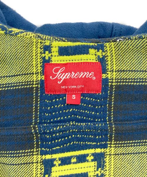 SUPREME（シュプリーム）SUPREME (シュプリーム) Hooded Shadow Plaid Shirt ブルー×イエロー サイズ:Sの古着・服飾アイテム